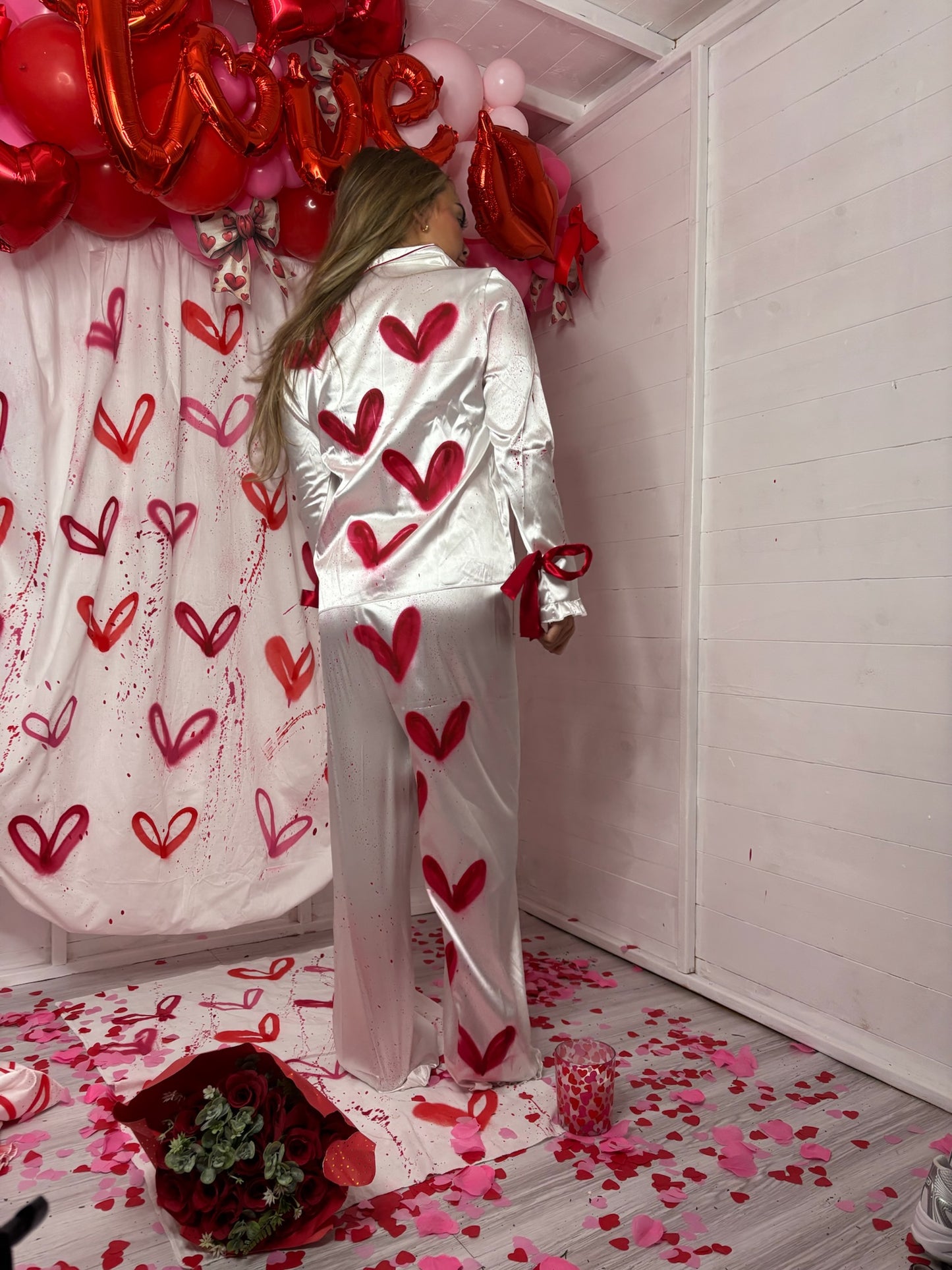 Deep Red Love Pjs