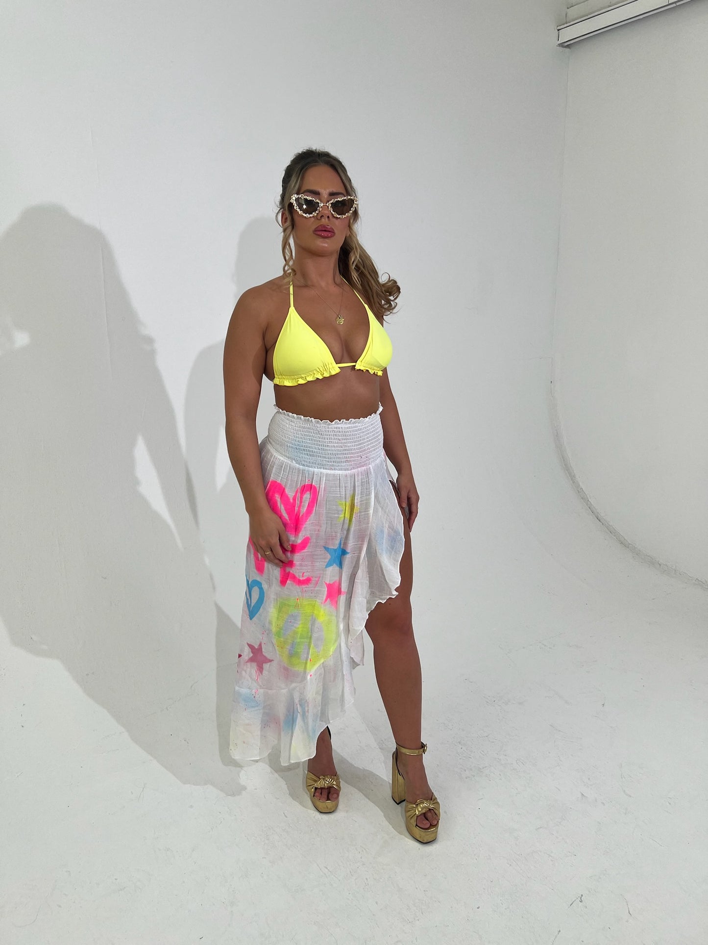 Frill split Maxi Skirt 🌴😍🩷