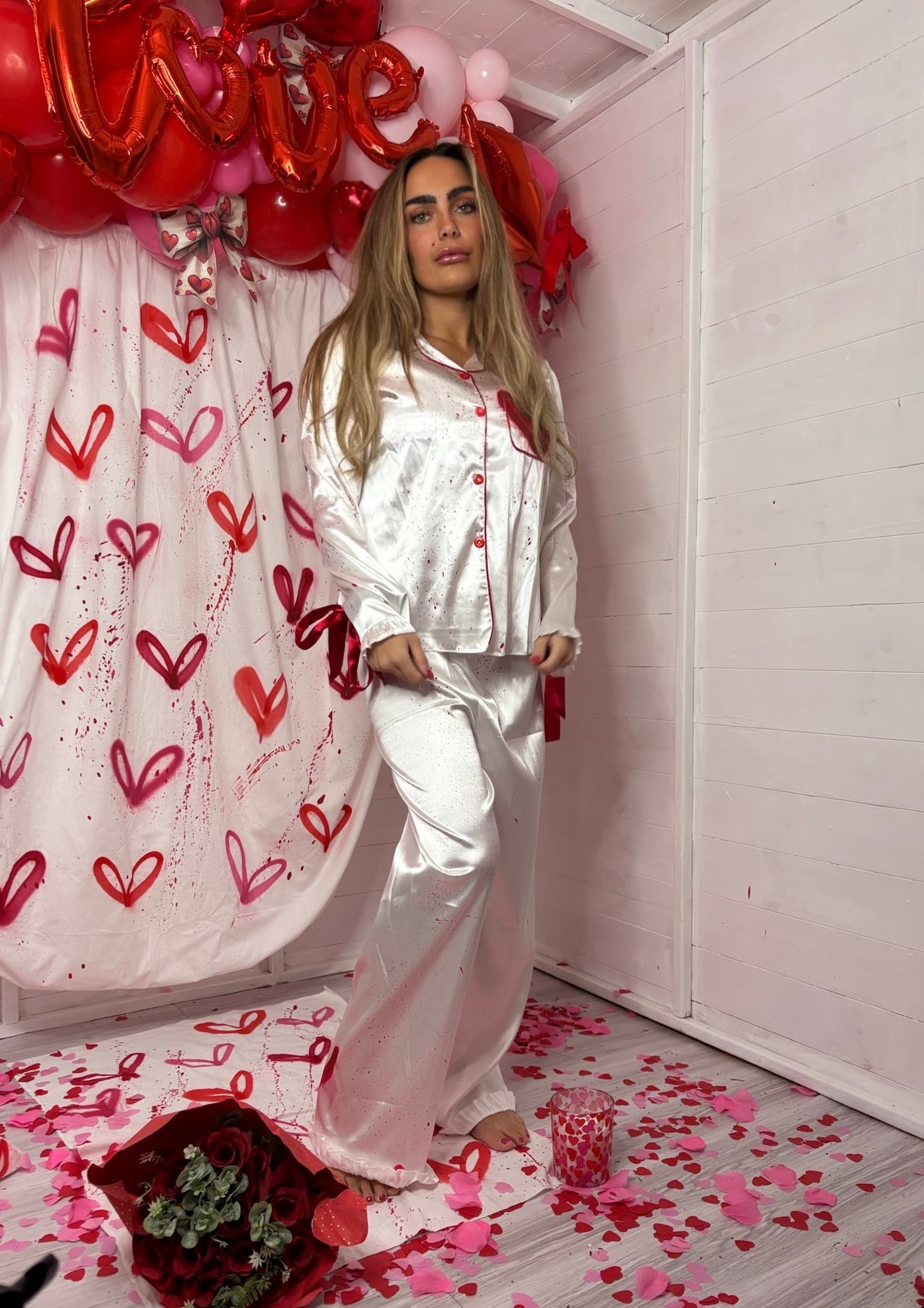 Deep Red Love Pjs