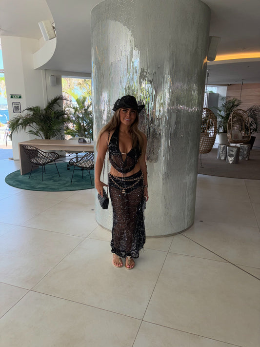 Sequin Black Two Piece ✨🪩🖤