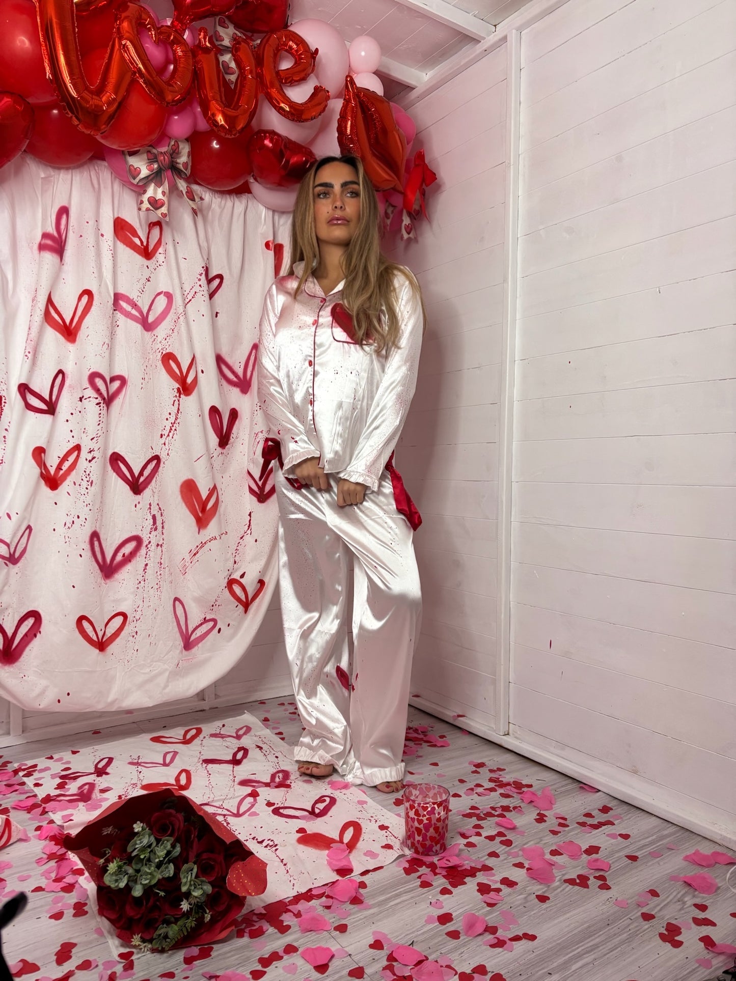 Deep Red Love Pjs